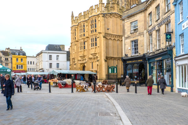 The Market Place in Cirencester