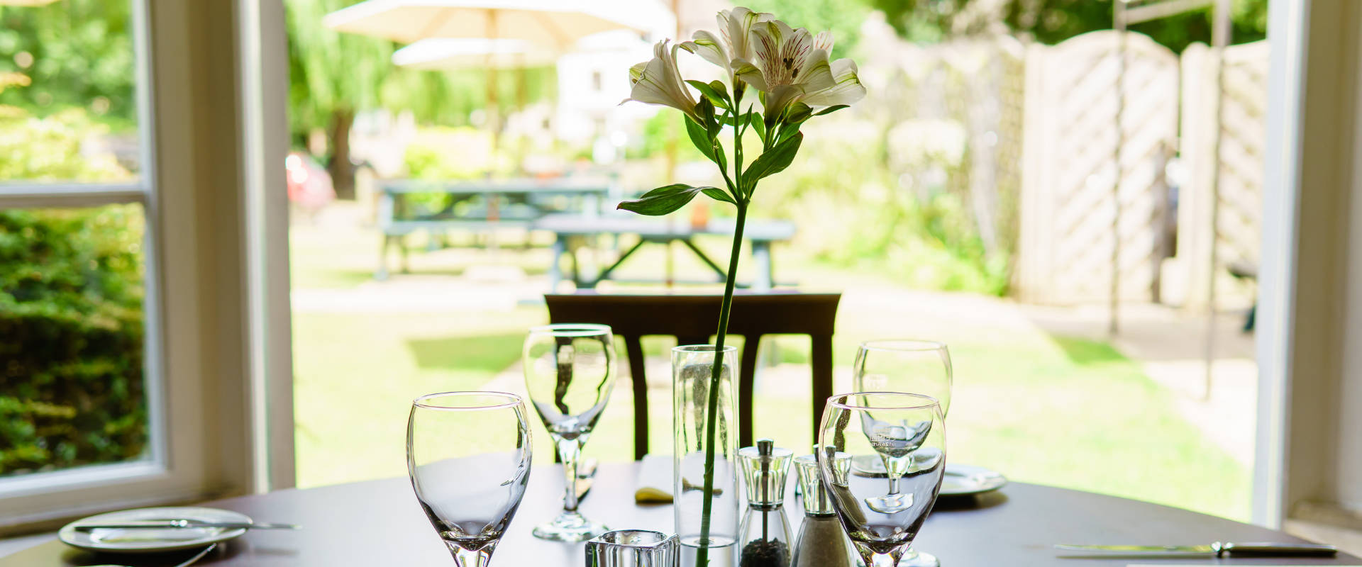 View from the restaurant at The Corinium Hotel in Cirencester
